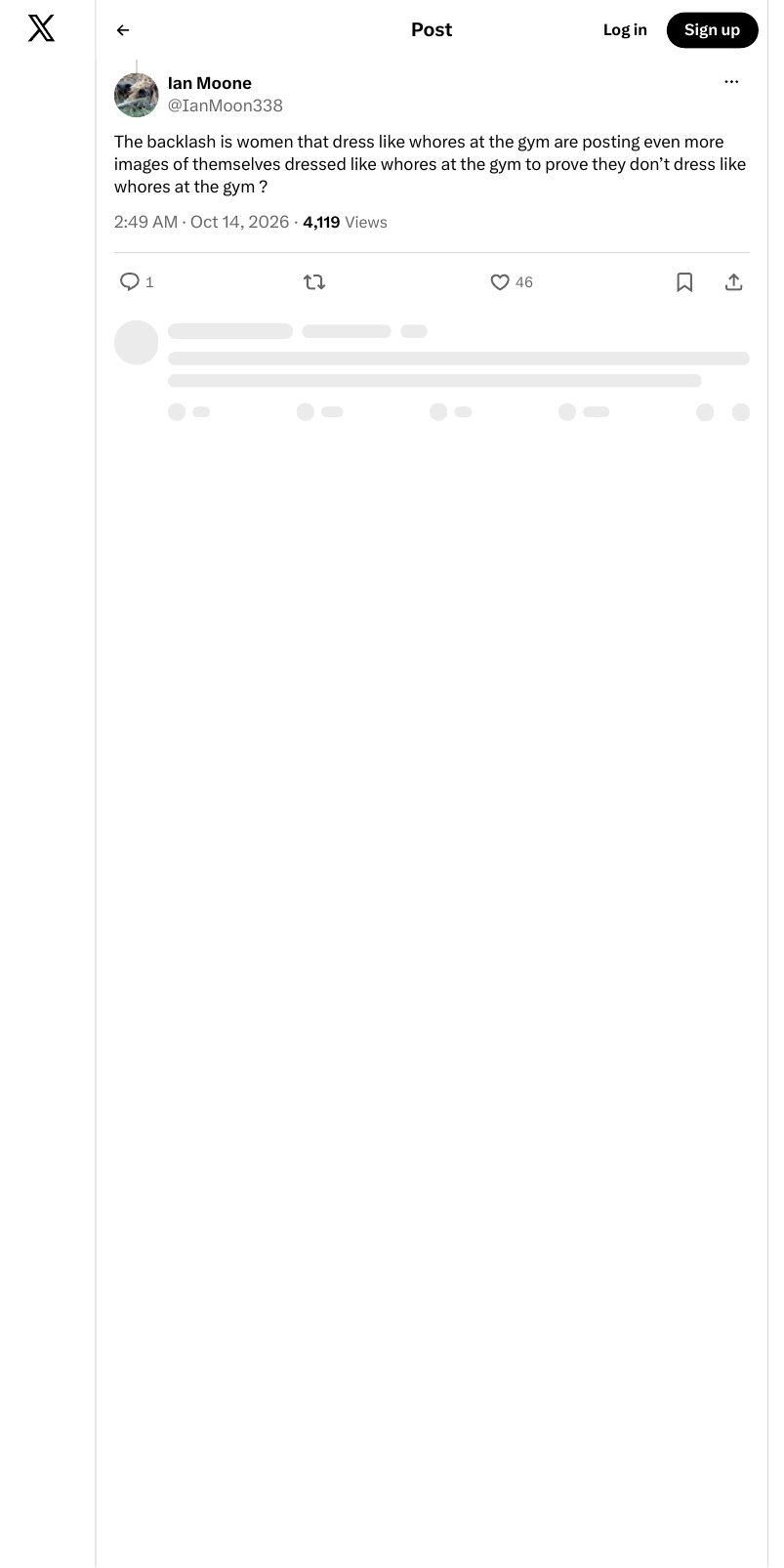 Screenshot of post by @IanMoon338